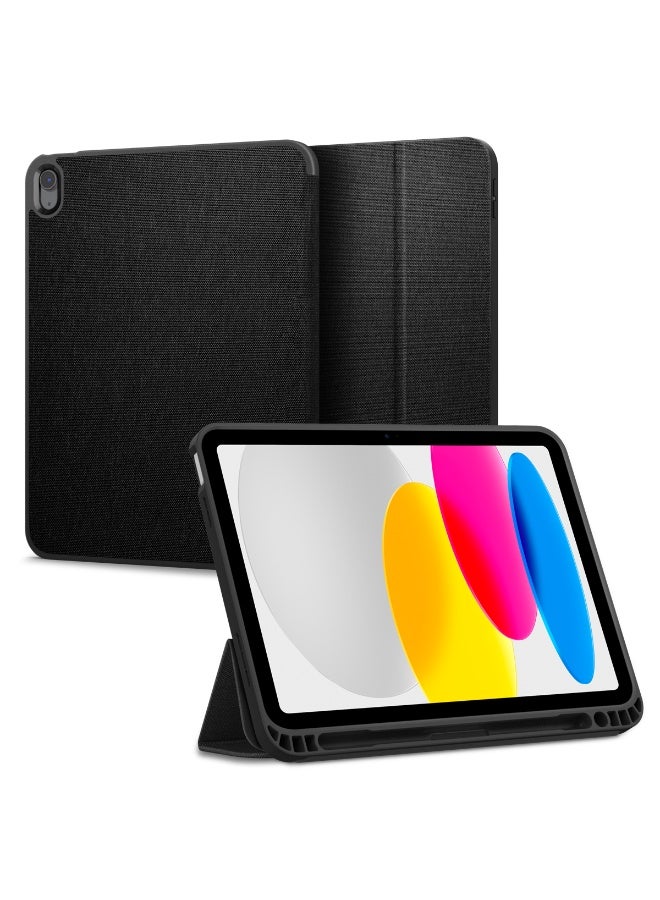 Spigen Urban Fit iPad 11th Generation Case A16 (2025) 11 inch and iPad 10th Gen Case (2022) 10.9 inch Premium Fabric Tri-fold Kickstand Folio Cover with Pencil Holder - Black